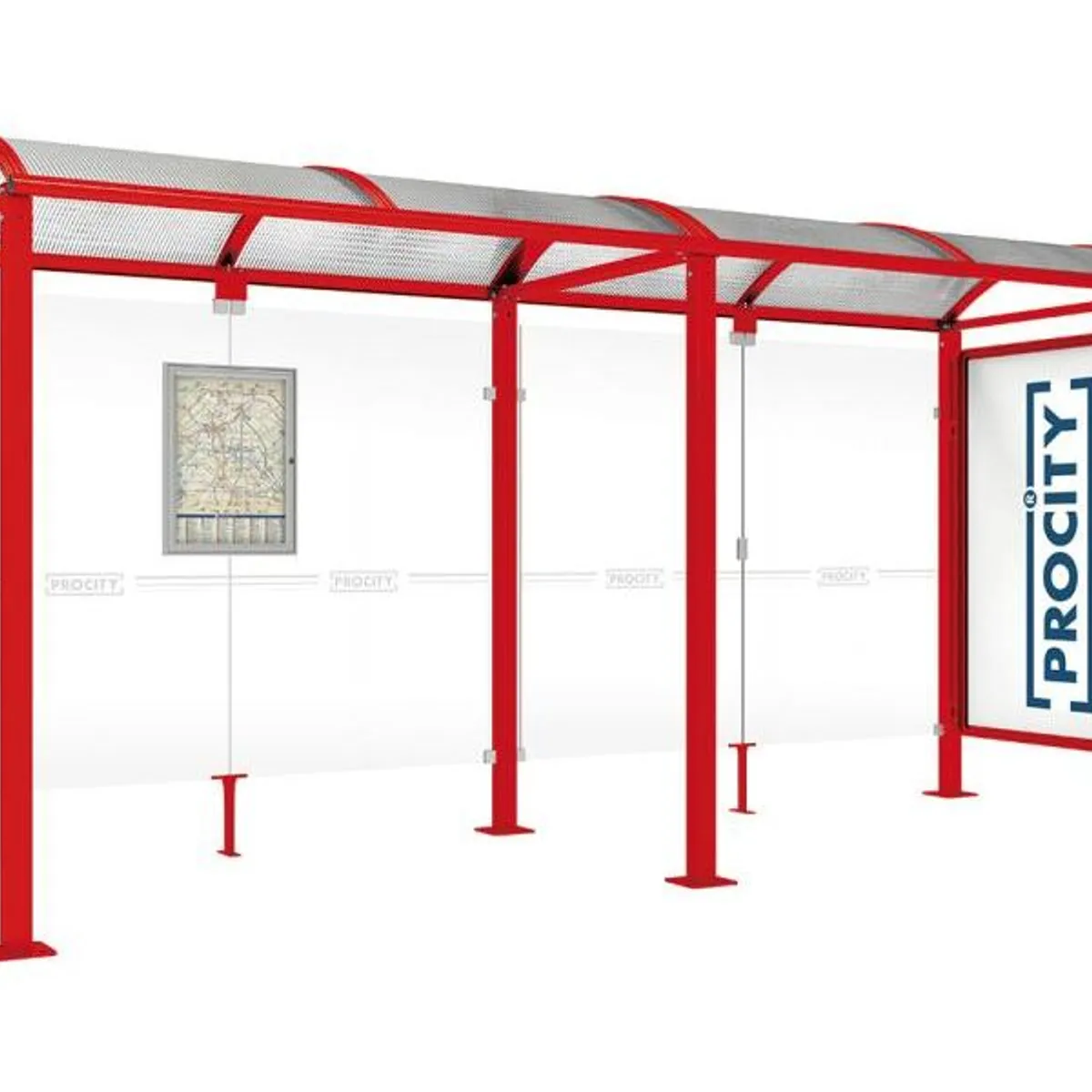 Abri bus VOUTE - 1 Vitrine 2000 - 1 Bardage latéral