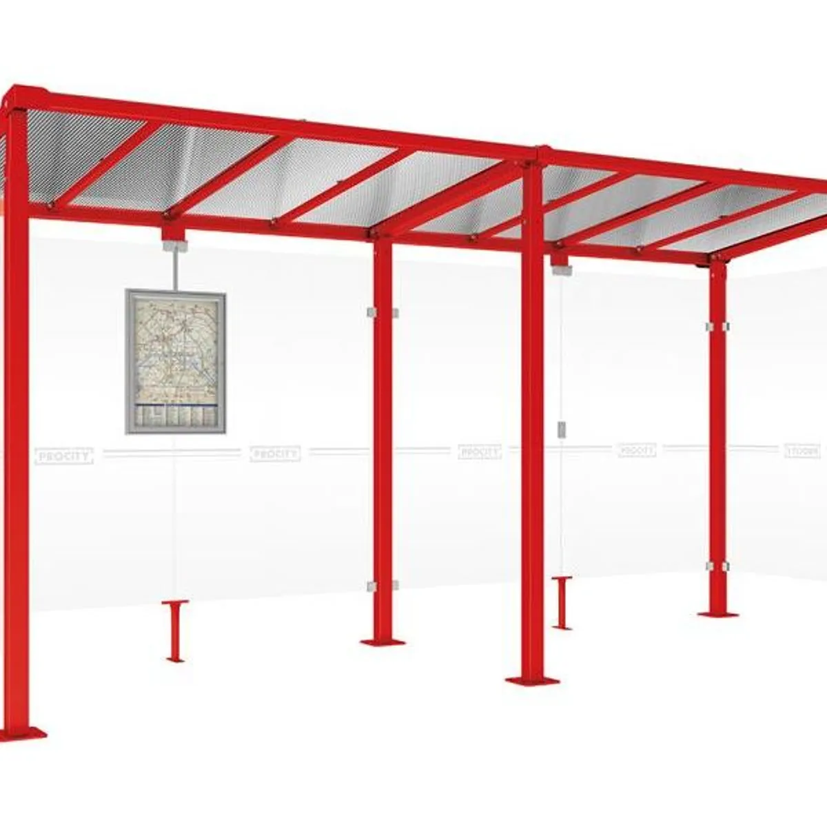 Abri voyageur MILAN - 2 bardages latéraux