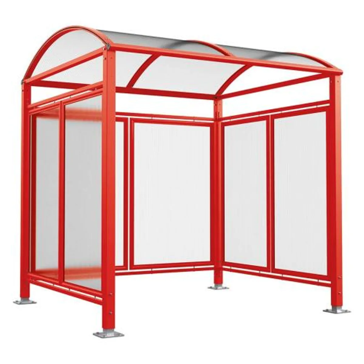 Abri Voûte Complet avec bardages - Module simple, RAL3020 rouge