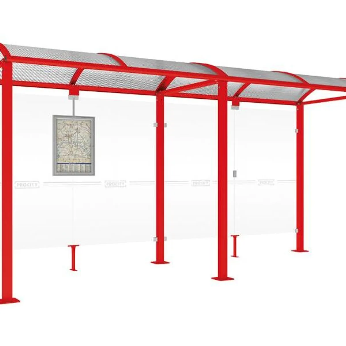 Abri bus VOUTE - sans bardages latéraux -