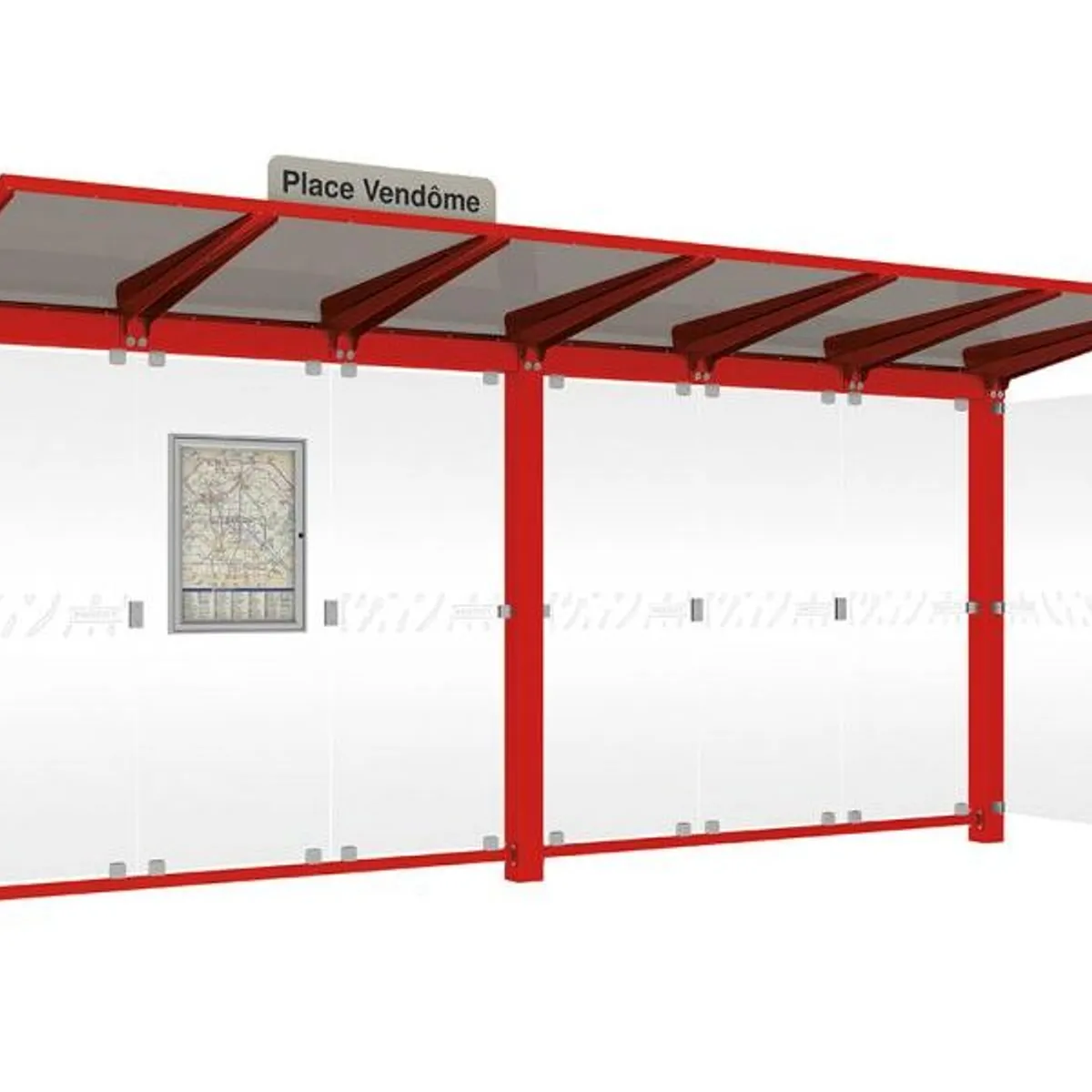 Abri voyageur VENISE, 2 bardages latéraux