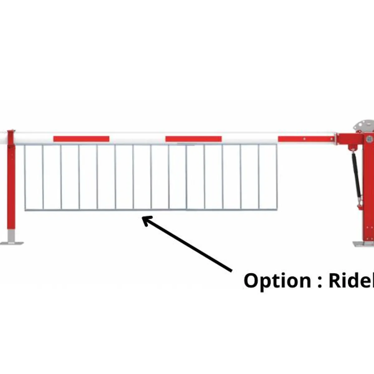 Barrière avec verrin pneumatique