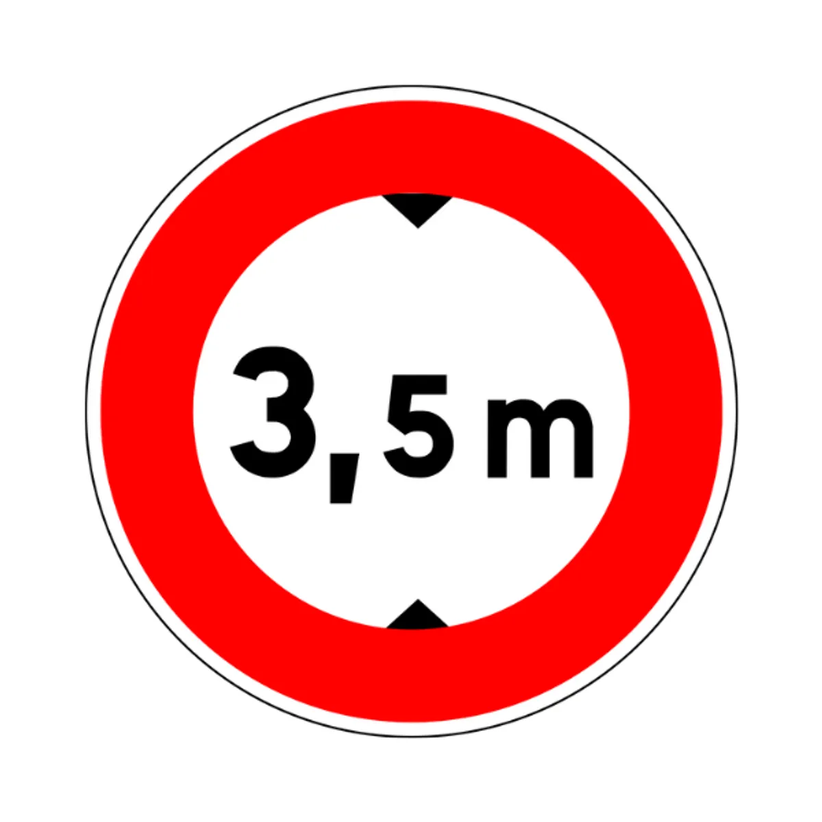 B12 ex Accès interdit hauteur indiquée- CL2