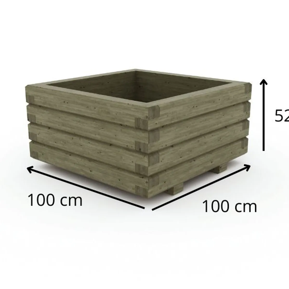 Jardinière CONCARNEAU carrée 100x100 cm