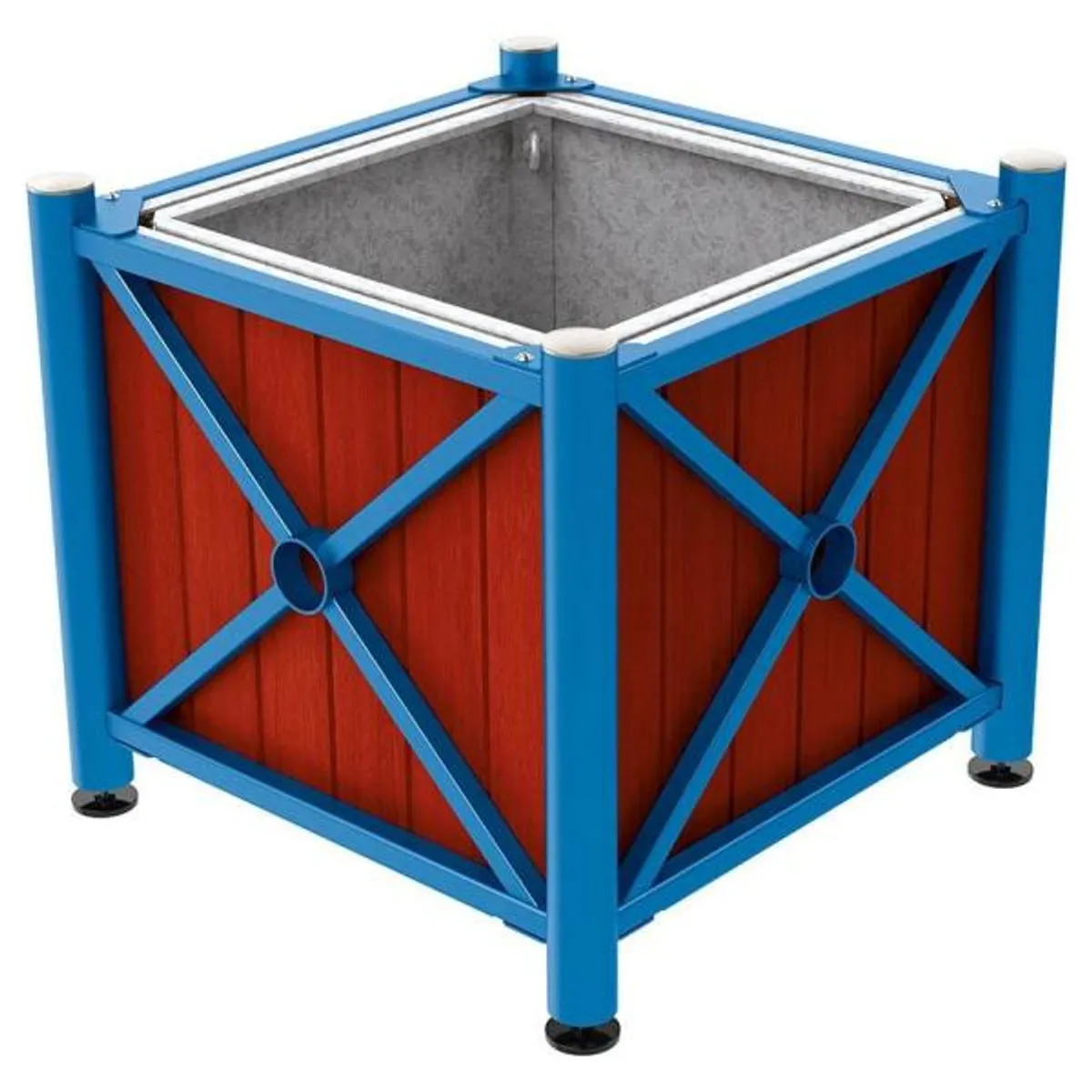 Bac à palmier acier et bois Inox -