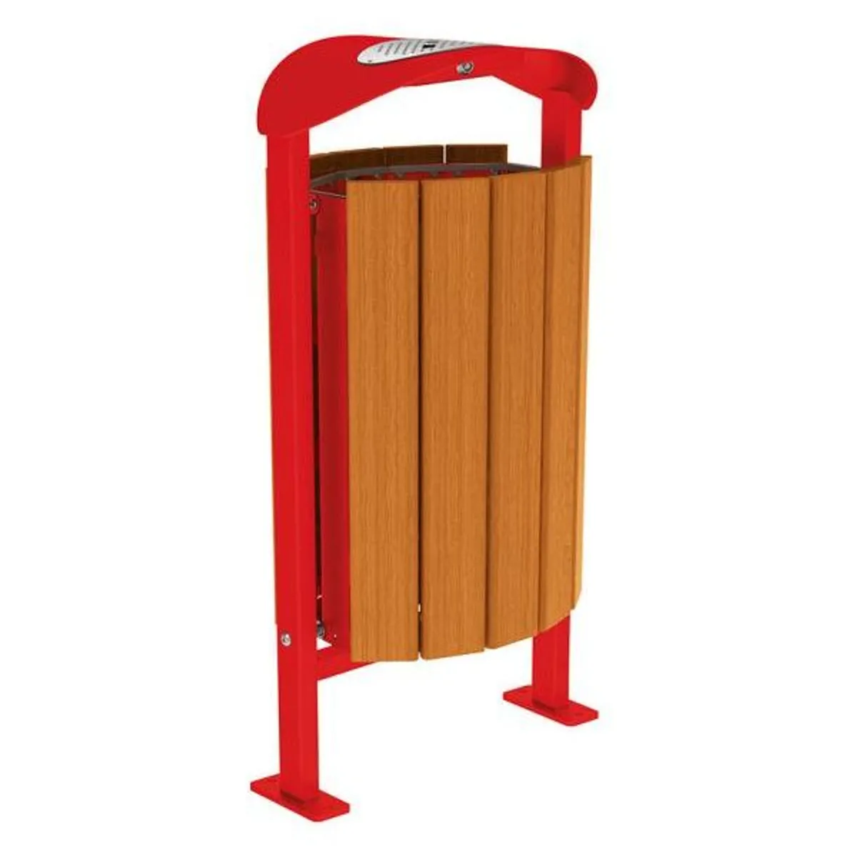 Corbeille SILAOS 50L - Acier et bois - cendrier