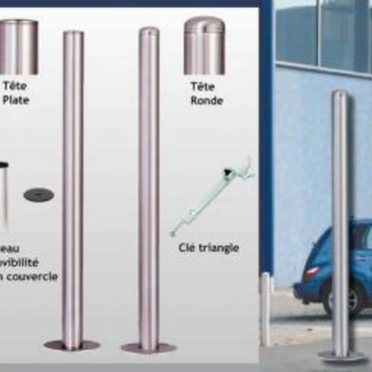 Poteau Inox 316 tête bombée-