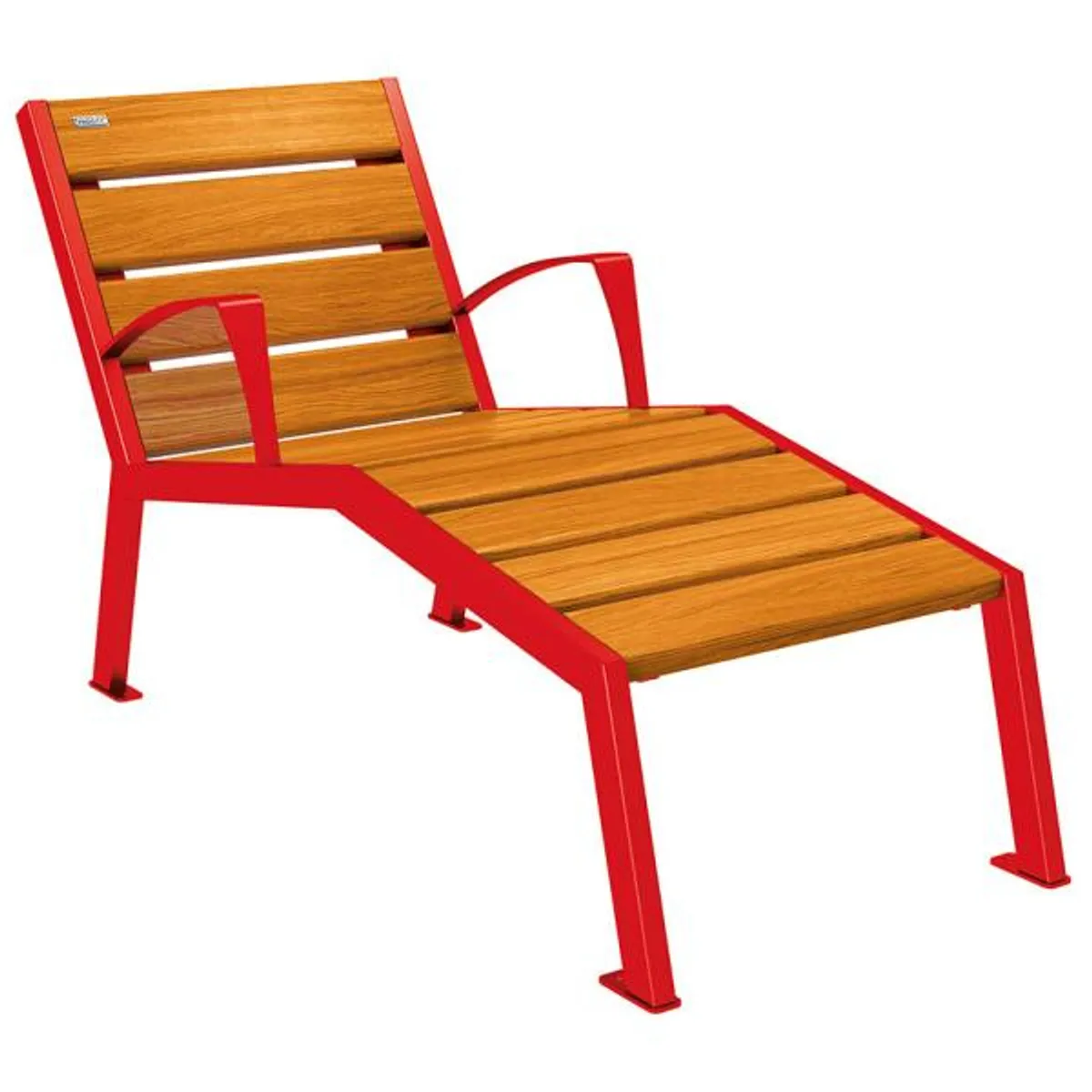 Chaise Longue SILAOS - lasuré chêne clair - 1 place -