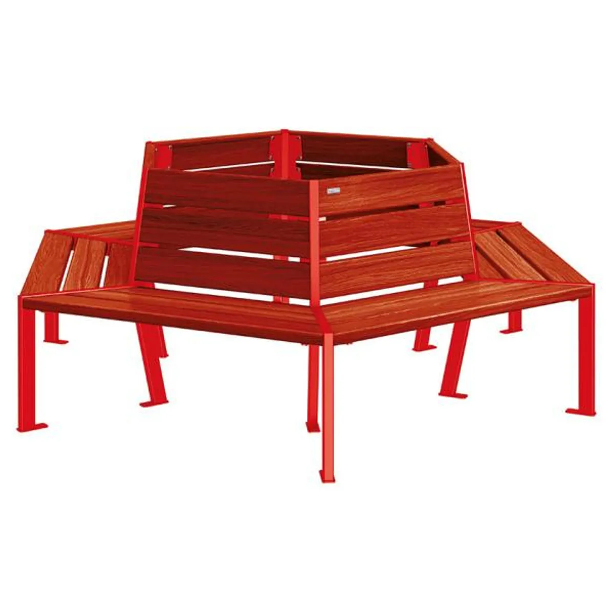 Banc tour d'Arbre SILAOS - lasuré acajou -