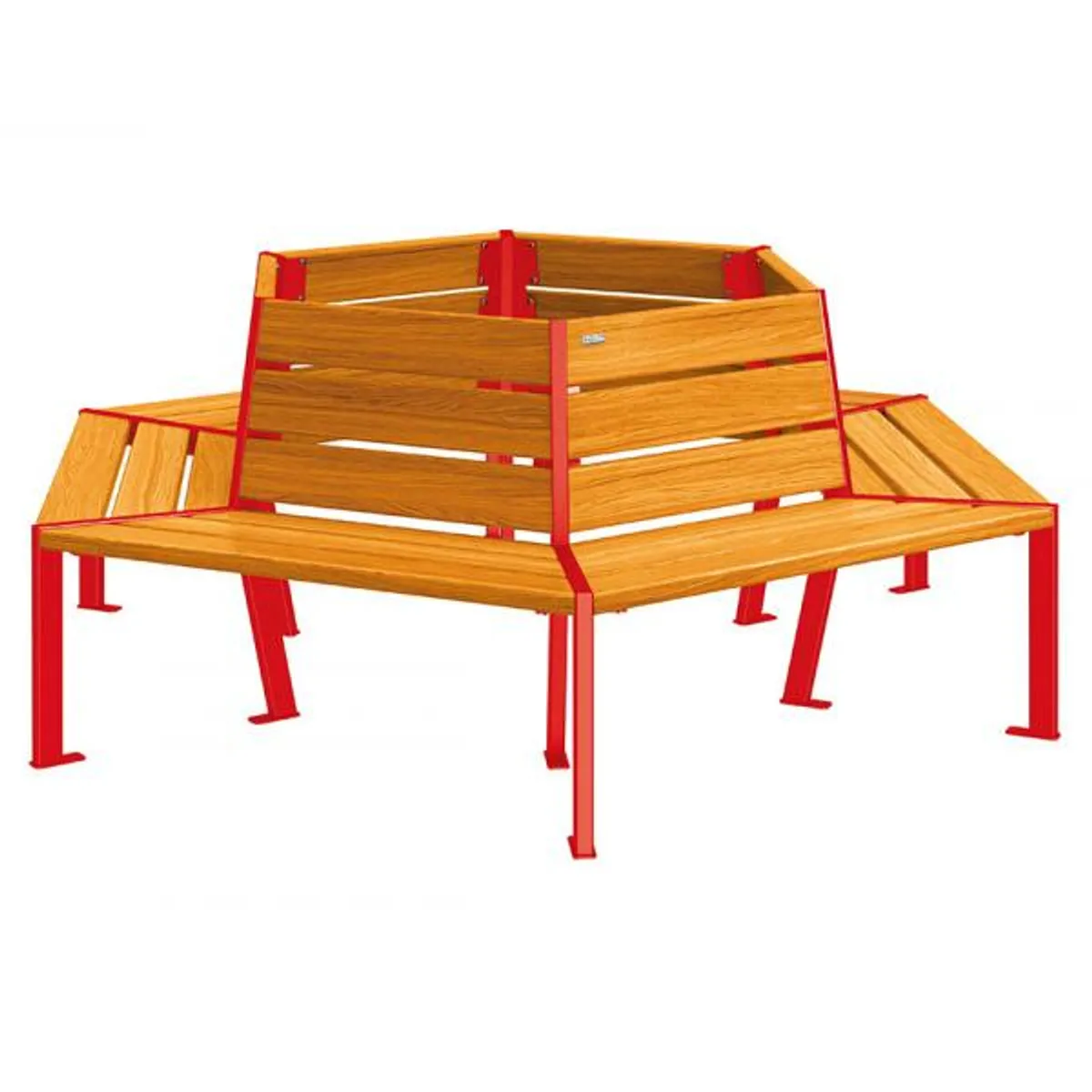 Banc tour d'Arbre SILAOS - lasuré chêne claire -