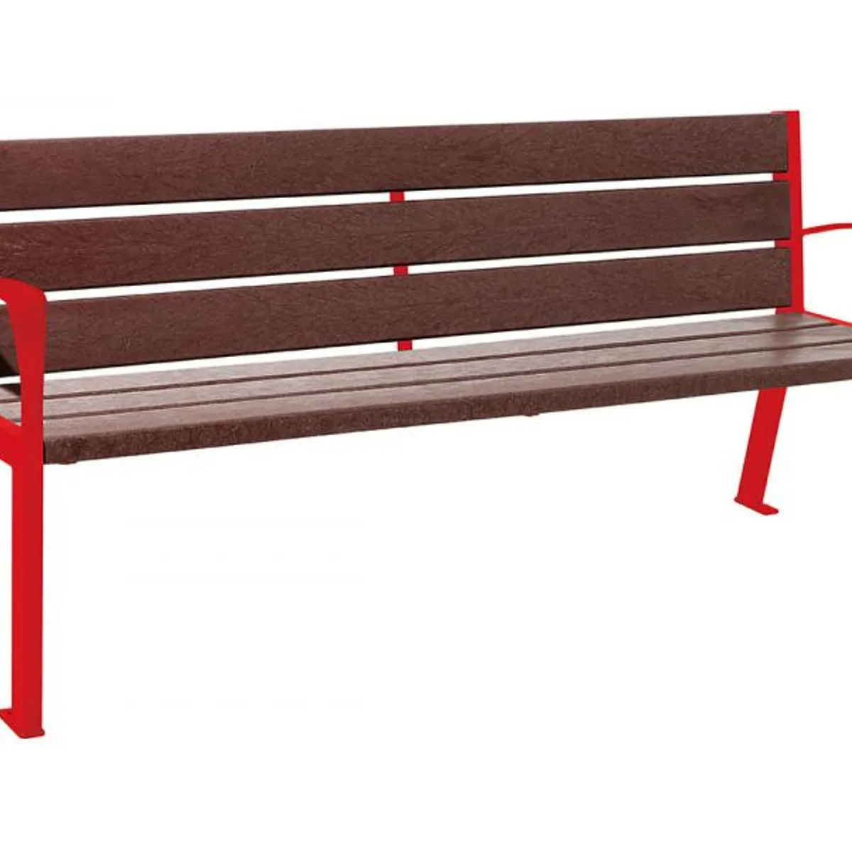 Banc Silaos Acier/Plastique recyclé 1800 mm - 6 lames -