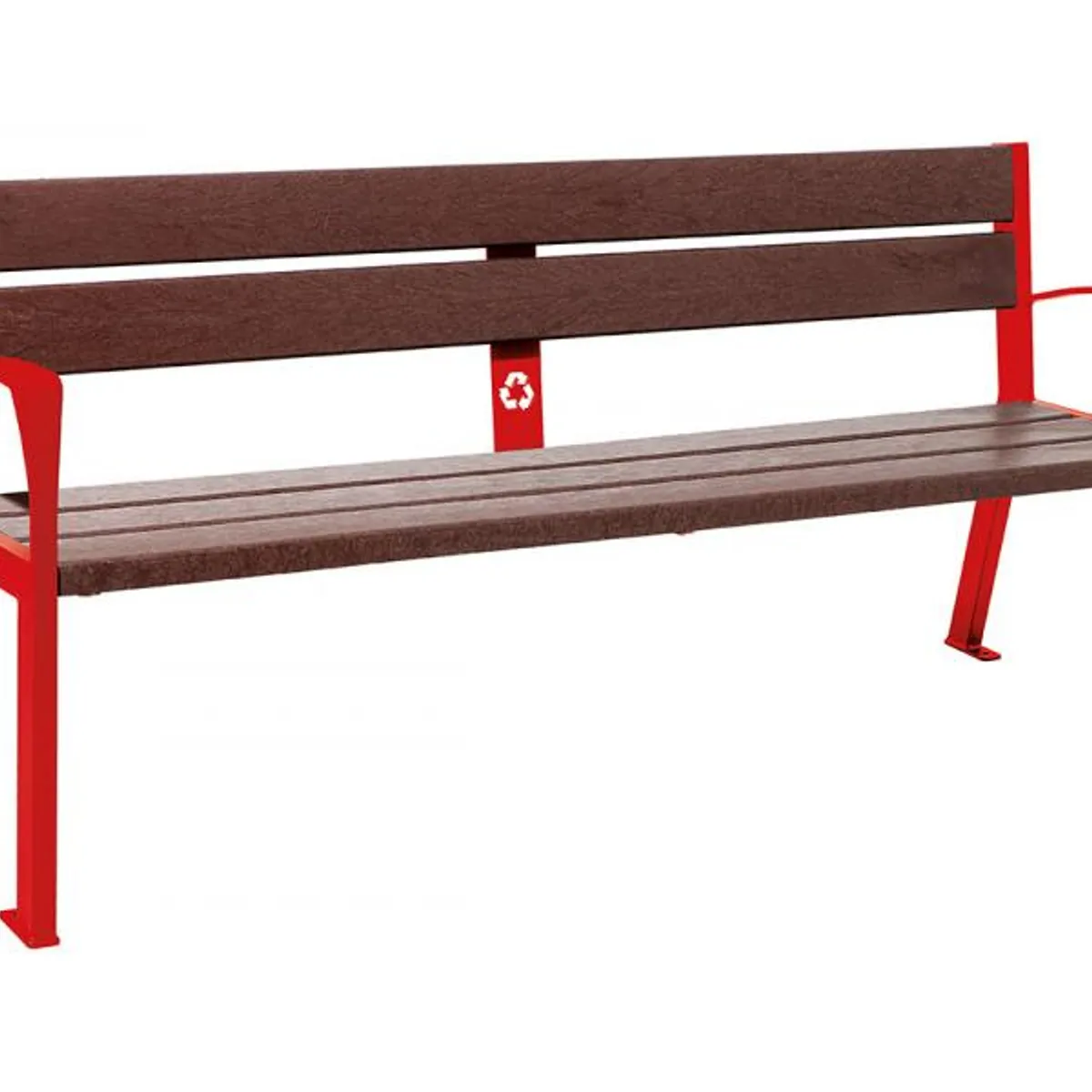 Banc Silaos Acier/Plastique recyclé 1800 mm - 5 lames -