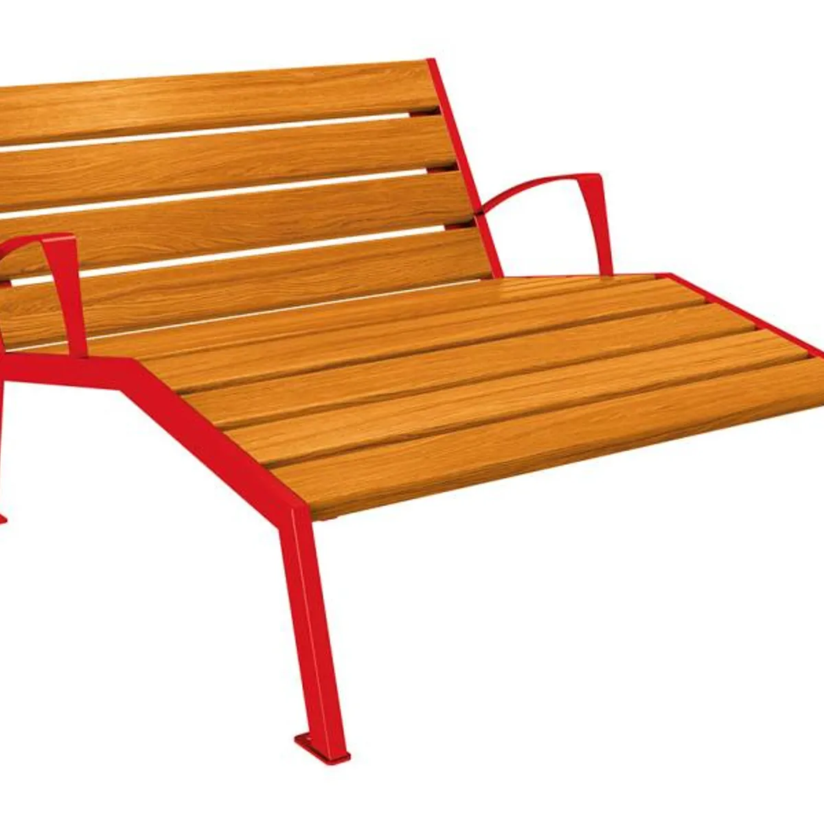 Chaise Longue SILAOS - lasuré chêne clair - 2 places -