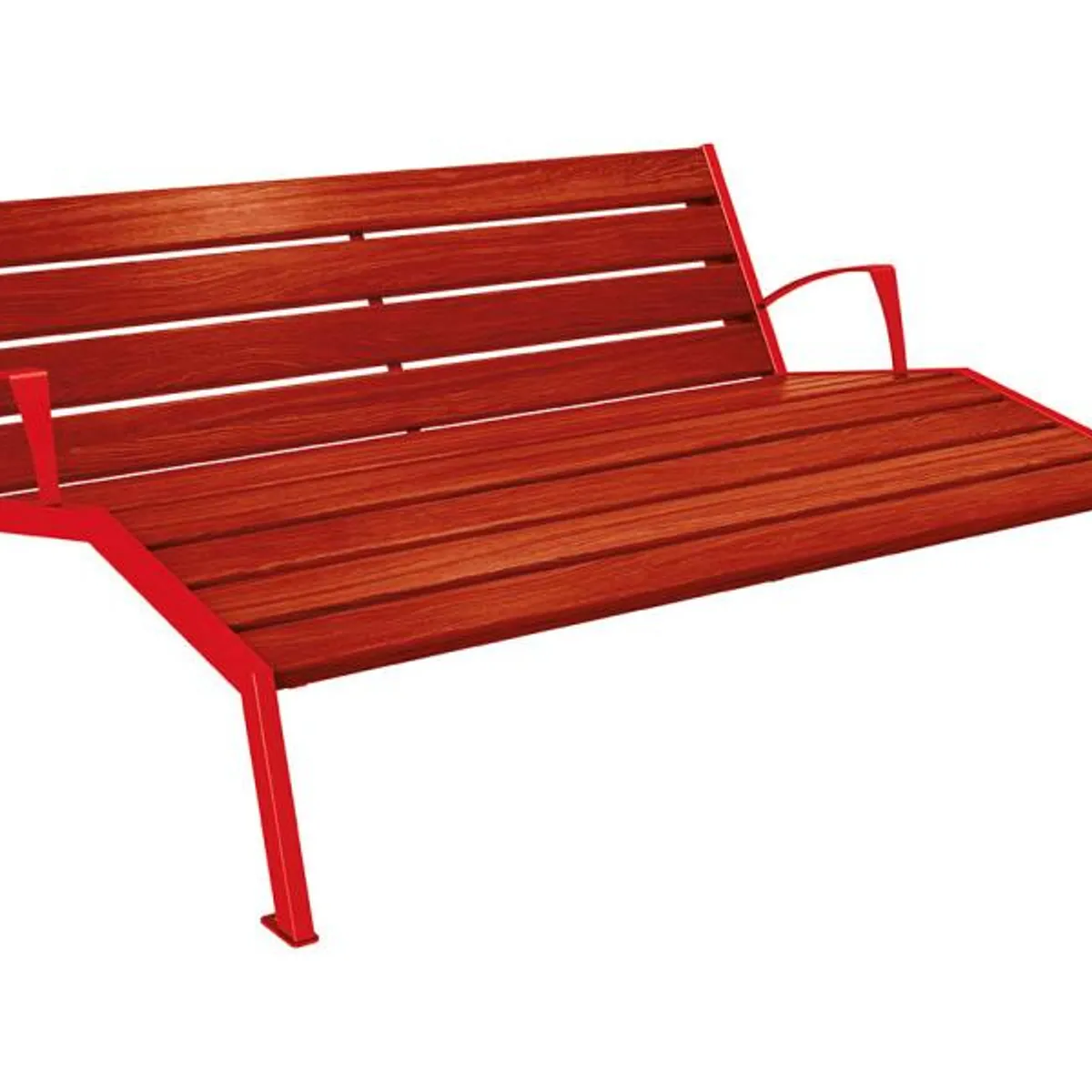 Chaise Longue SILAOS - lasuré acajou - 3 places -