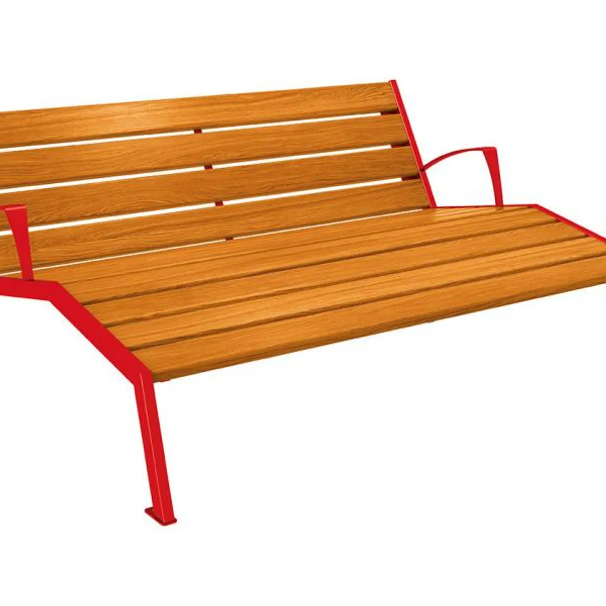 Chaise Longue SILAOS - lasuré chêne clair - 3 places -