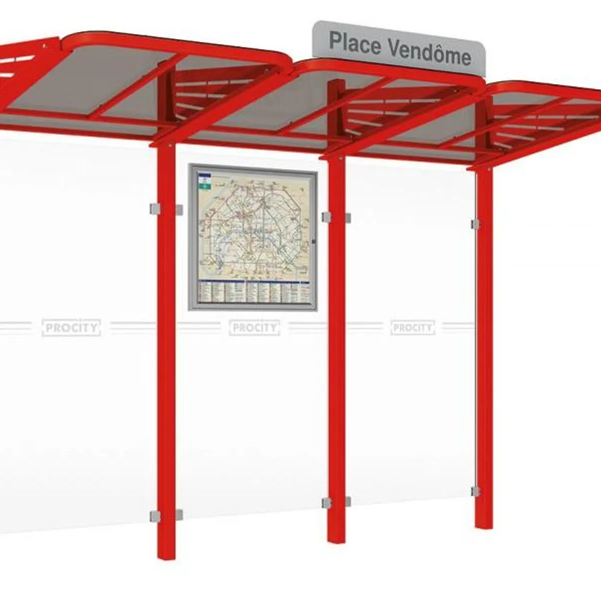 Abri voyageur CONVIVIAL sans vitrage latéraux