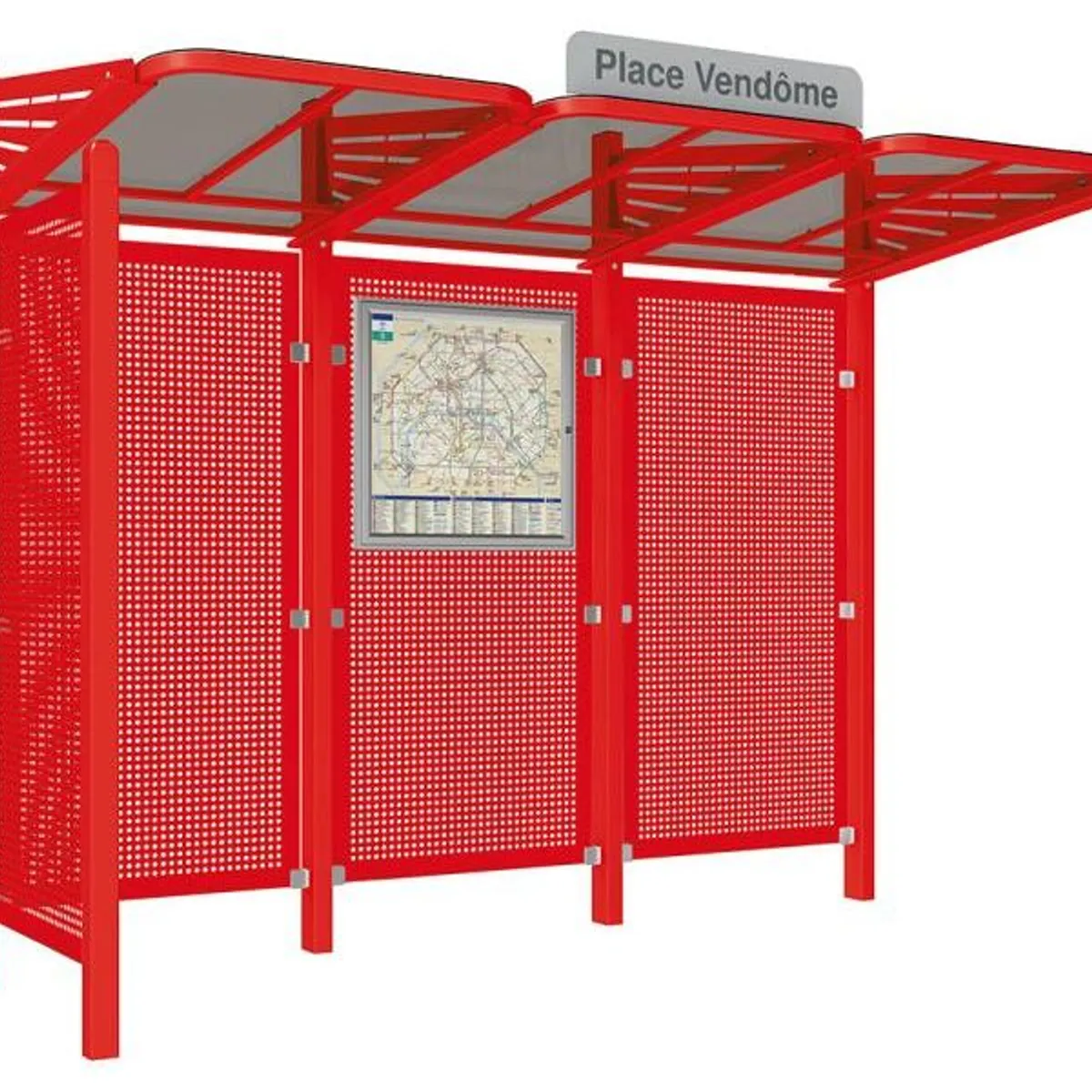 Abris-bus CONVIVIAL Acier - bardage latéral gauche