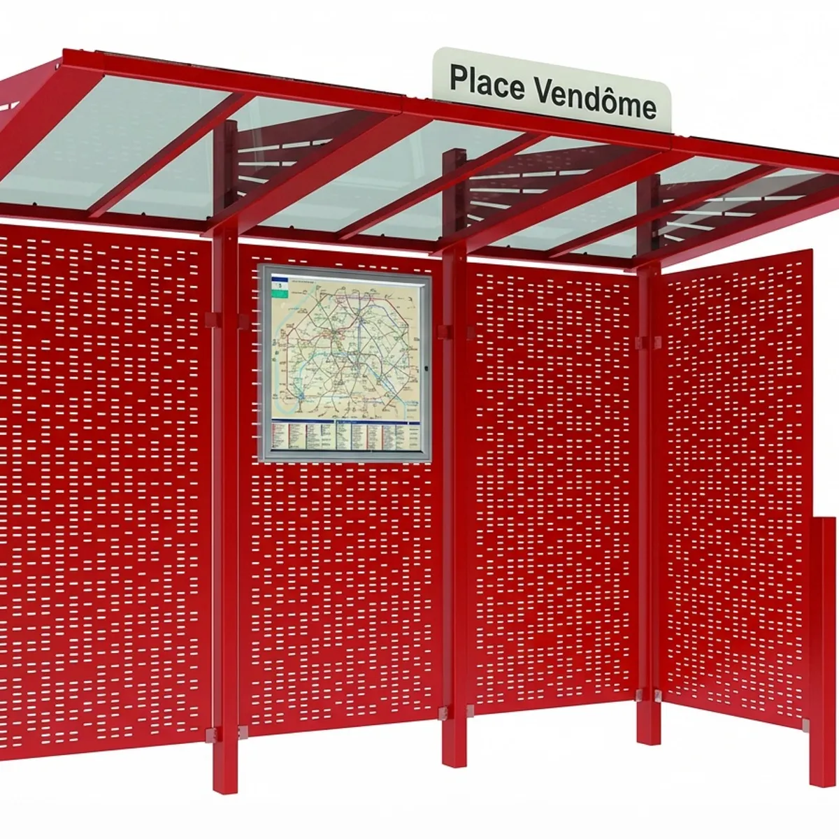Abris-bus CONVIVIAL Acier - Bardage latéral droit -