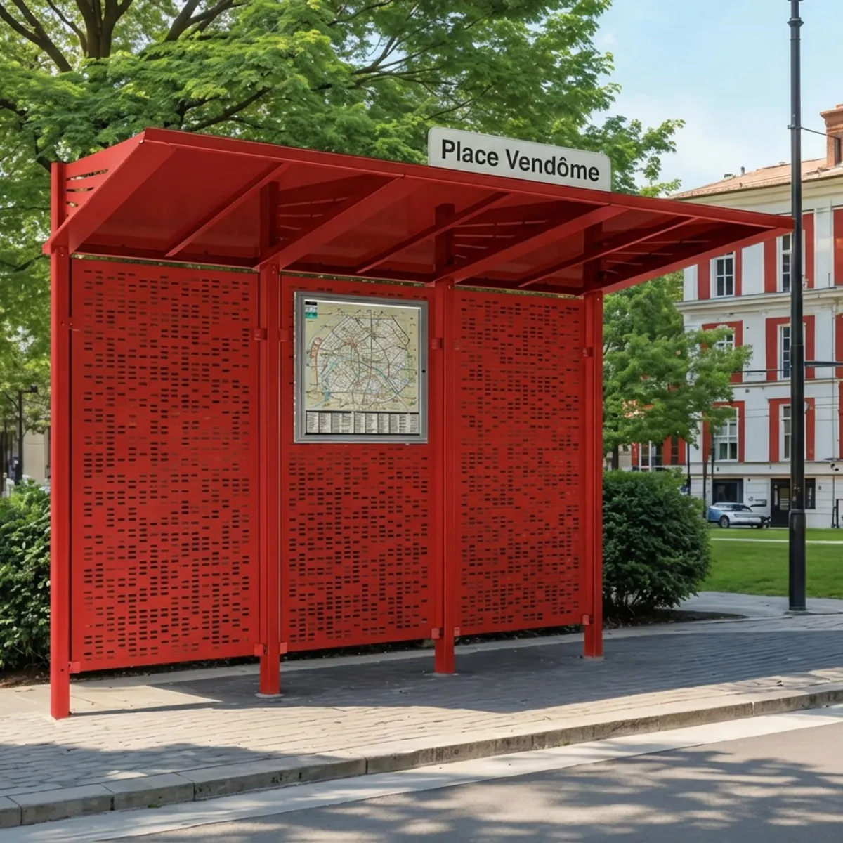 Abri bus CONVIVIAL Acier - sans bardage latéral