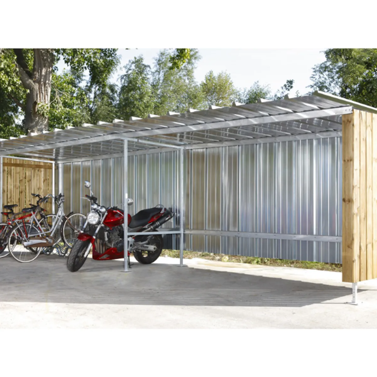 Abri cycles Acier-Bois 10 places