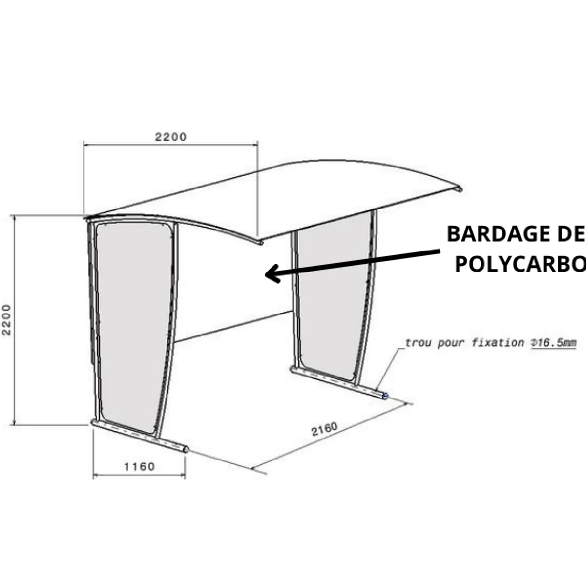 Bardage de fond pour Abri cycles IRIS
