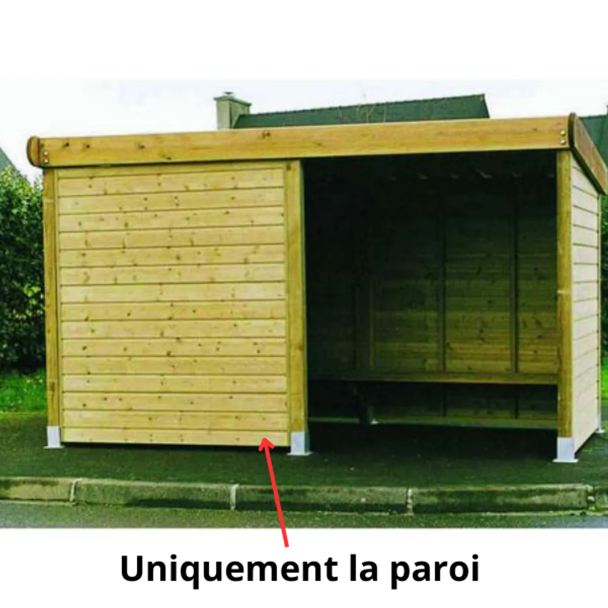 Paroi façade coupe-vent pour abri ARDECHE