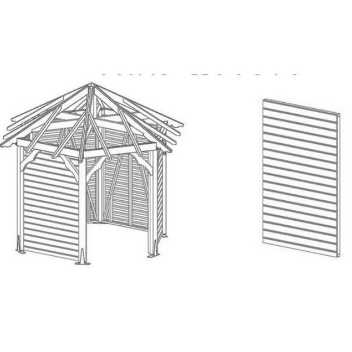 Grande paroi clin pour KIOSQUE Ø 4 m