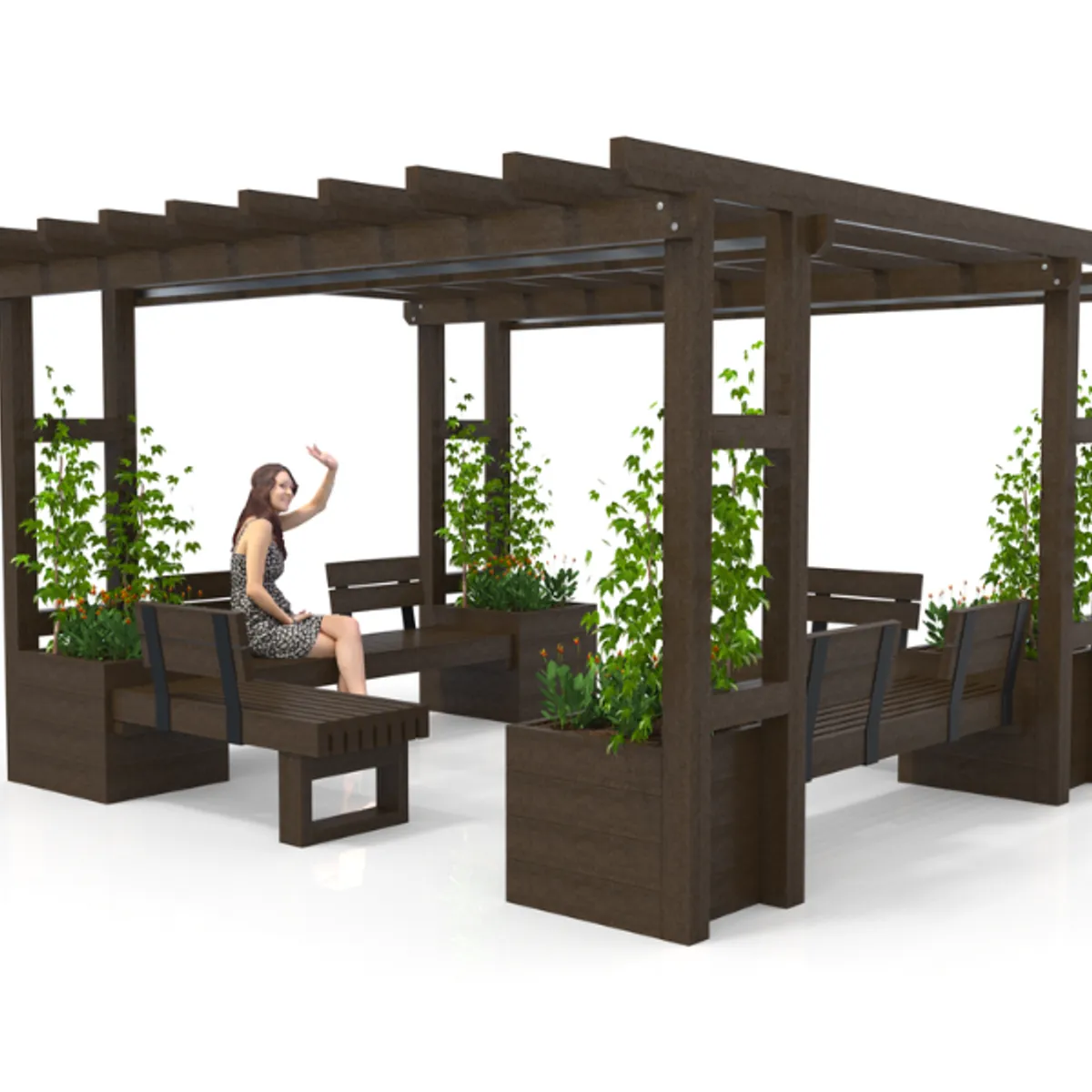 Pergola en plastique recyclé