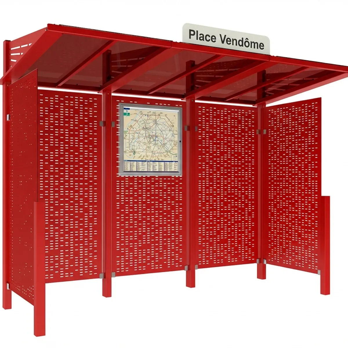 Abri bus CONVIVIAL Acier - 2 bardages latéraux -