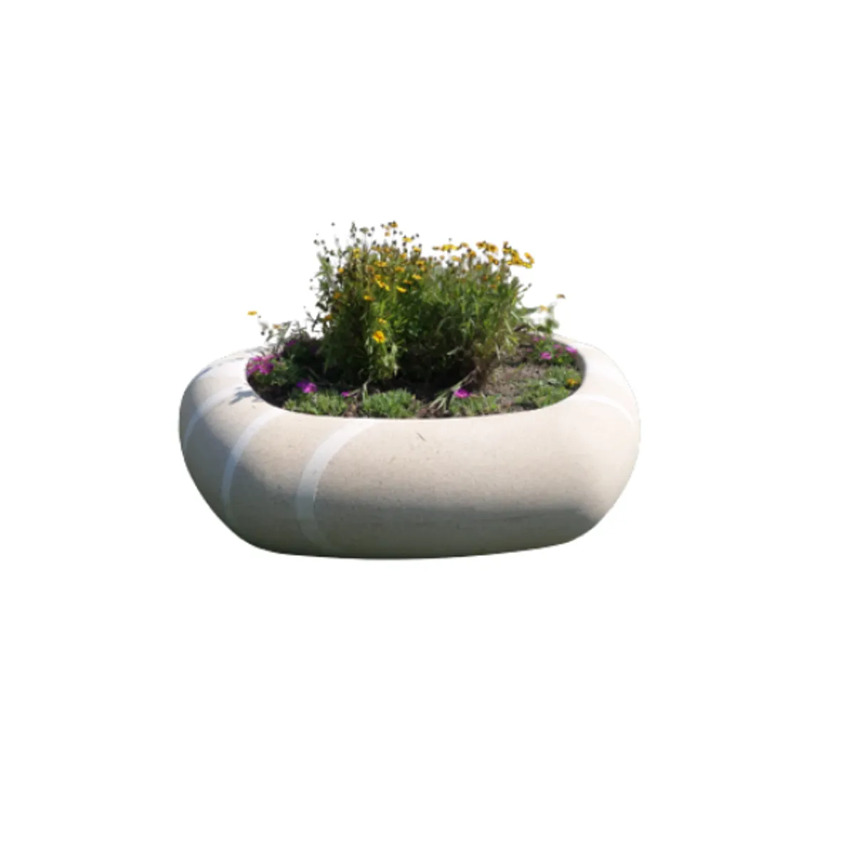 Jardinière béton GALET Ø 170