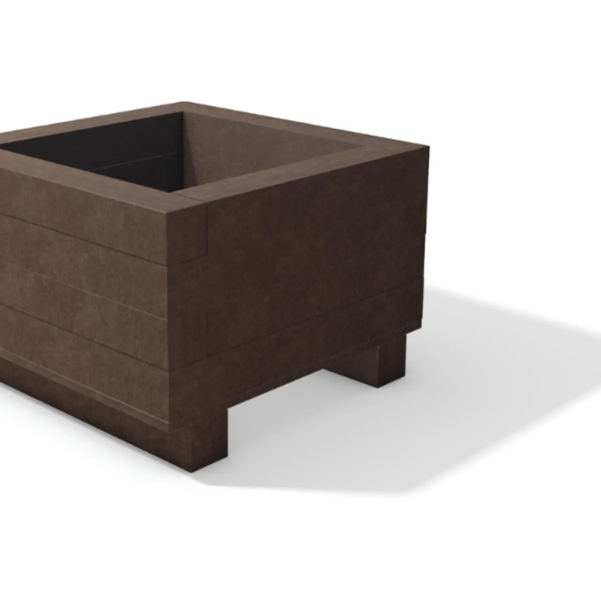 Jardinière en plastique recyclé carrée FLORA