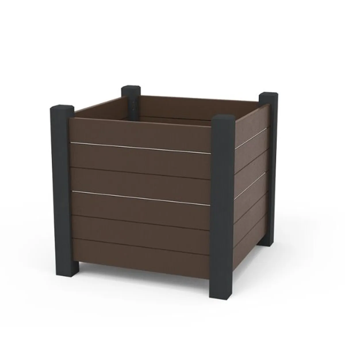 Jardinière carrée en plastique recyclé 104x104 cm