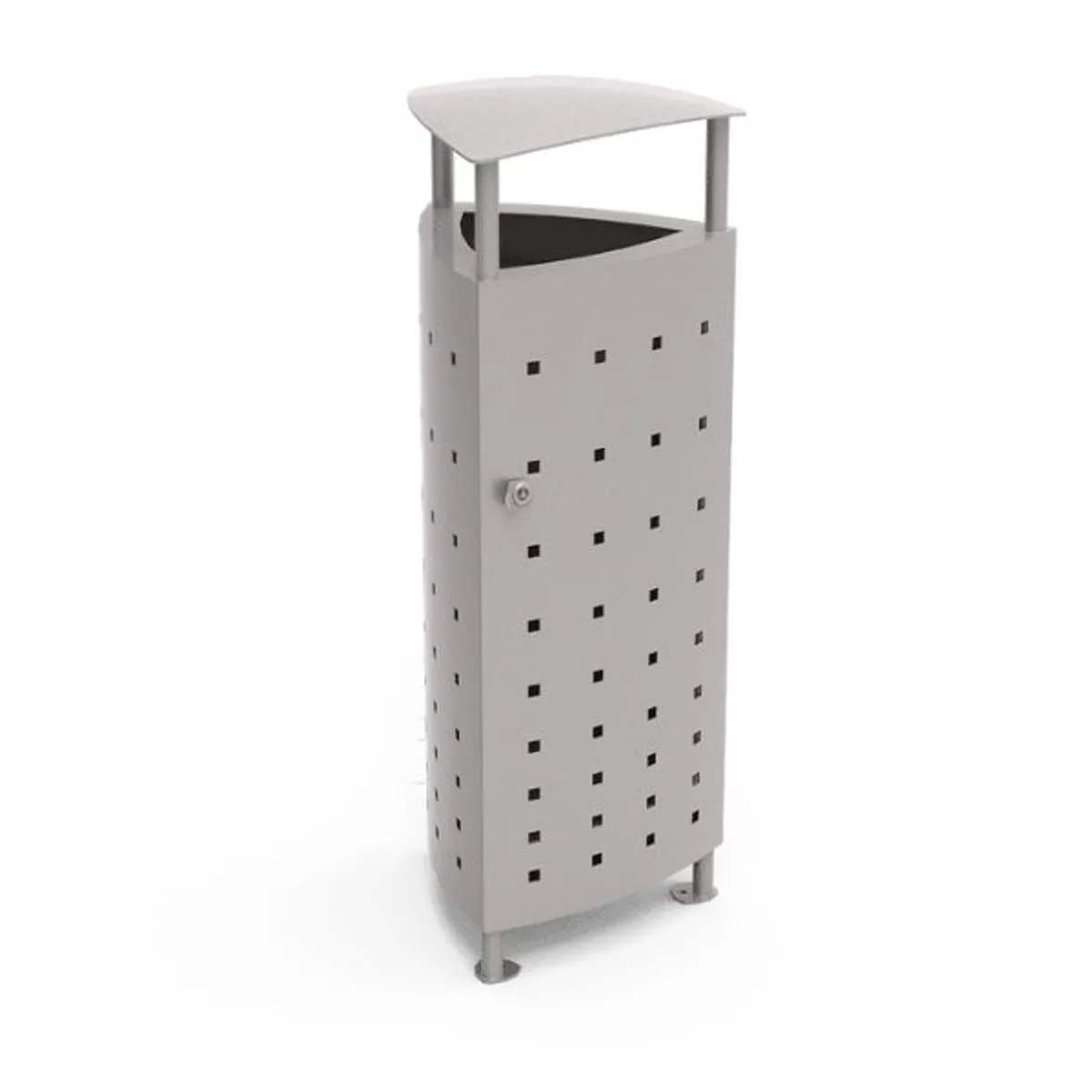 Corbeille ARGOS RAL 9006 avec couvercle