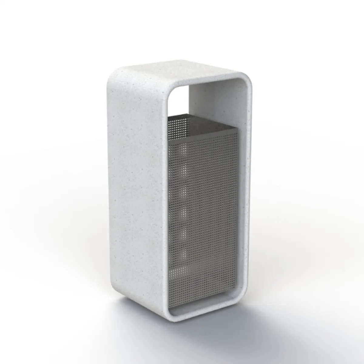 Corbeille CLIP béton-Inox- 80 Litres-