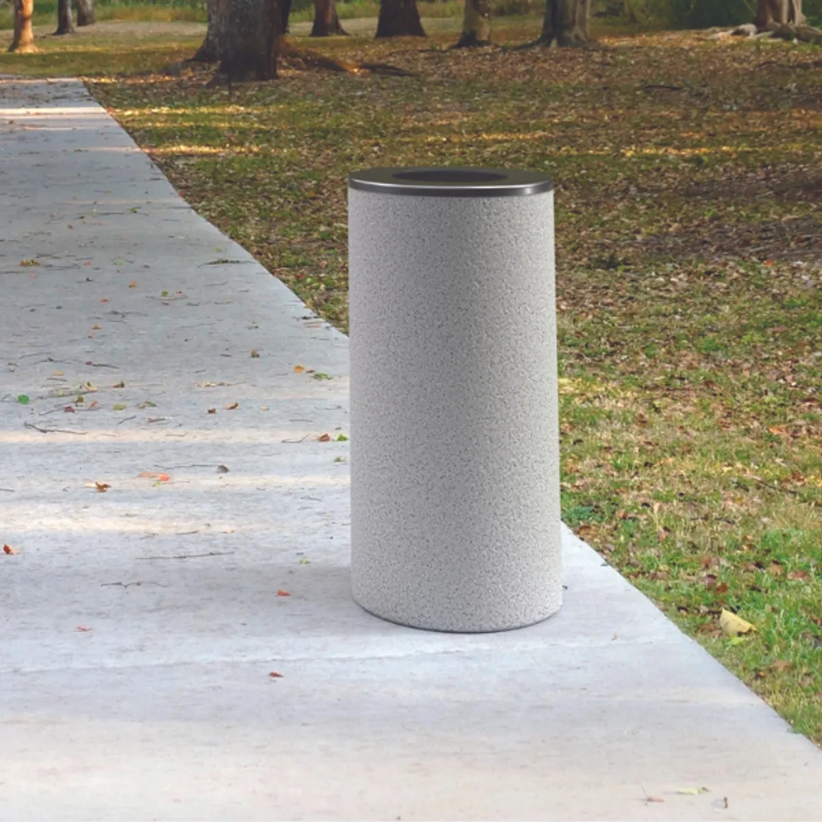 Corbeille béton Standard 70 L avec couvercle réducteur-