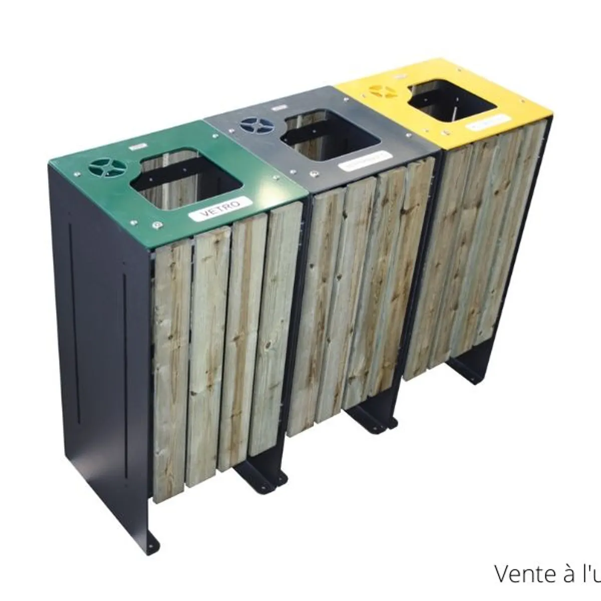 Corbeille de propreté et tri sélectif ISOLA Pin traité classe IV