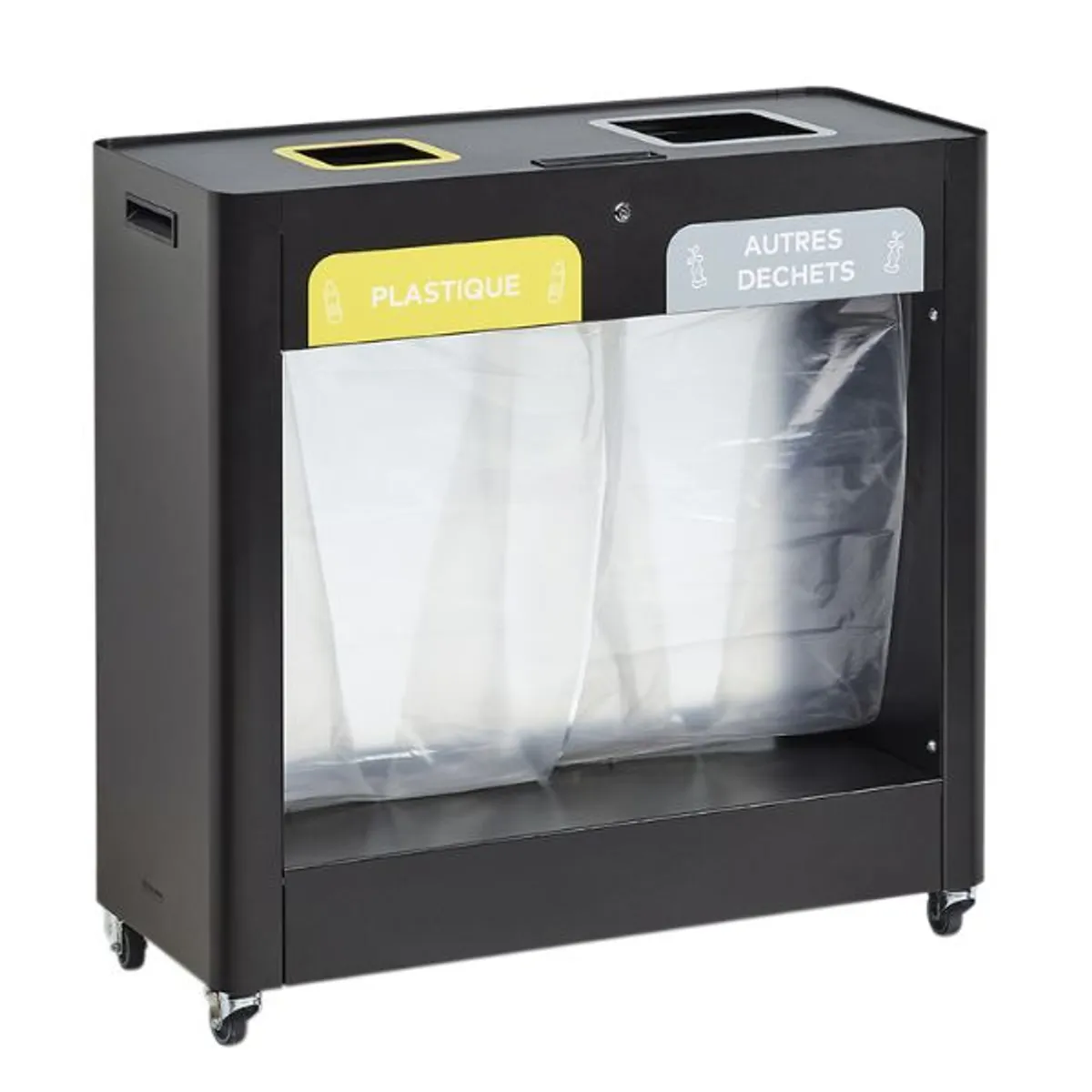 Meuble de tri sélectif vigipirate TRIMOUV - mobile - 2 flux