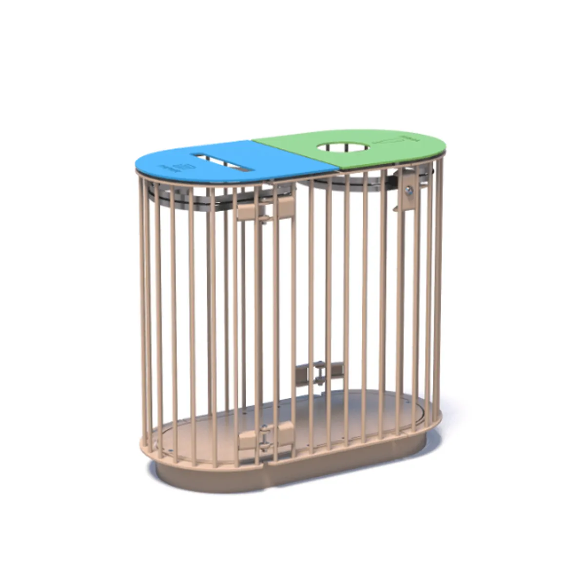 Corbeille ARENA bi-flux vigipirate