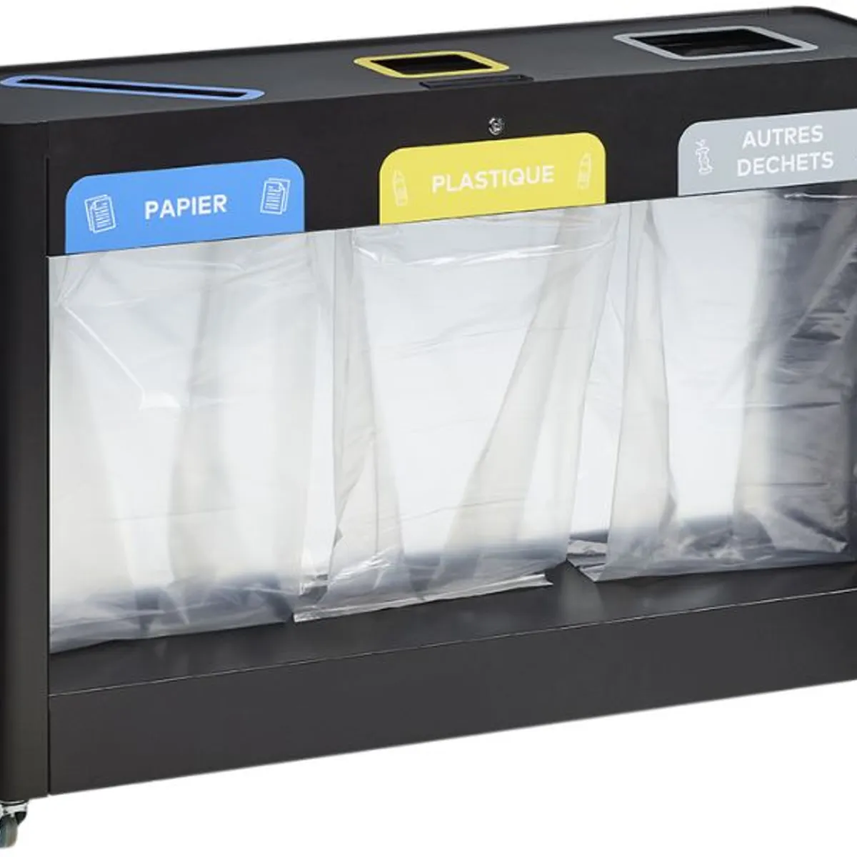 Meuble de tri sélectif vigipirate TRIMOUV - mobile - 3 flux