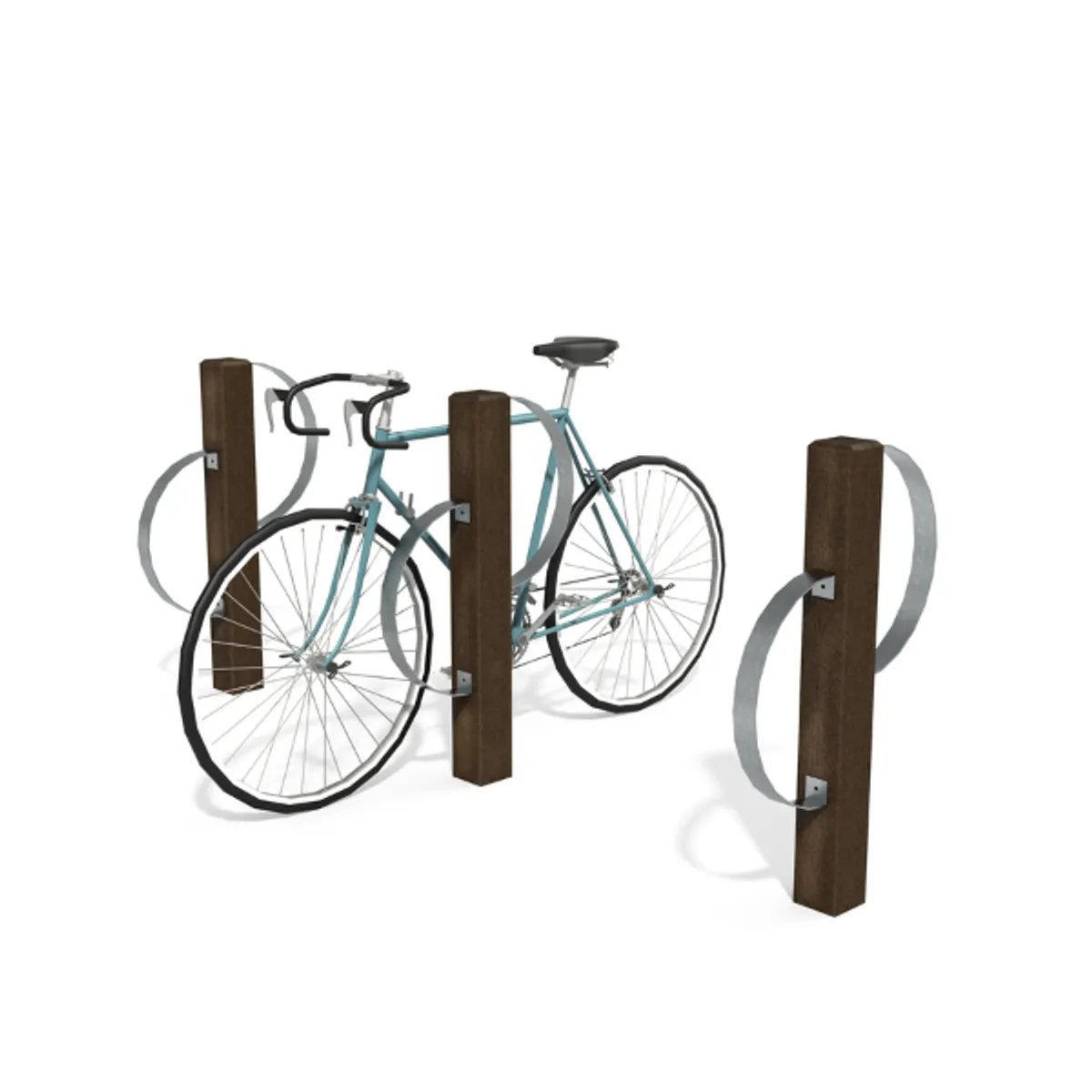 Support vélos en plastique recyclé ARCADE - marron