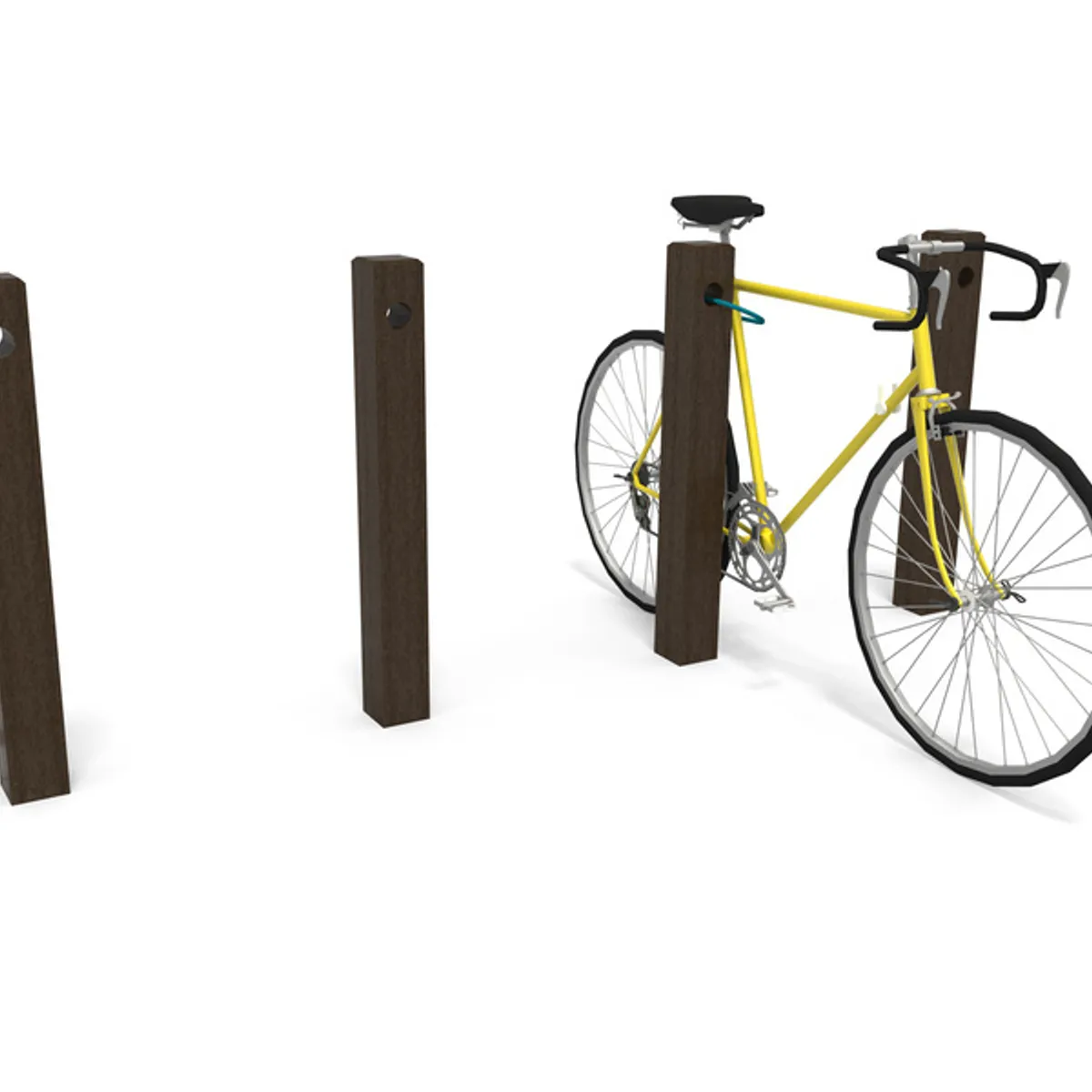 Support cycle PARC ECO - 2 places en Plast recyclé marron