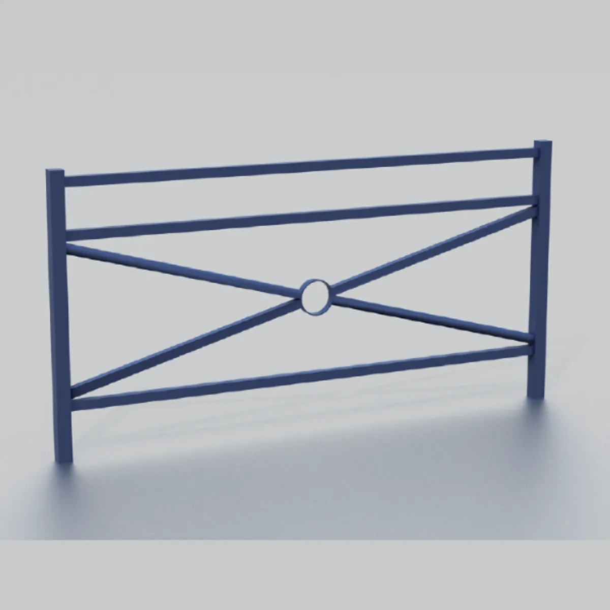 Barrière CROIX DOUBLE LISSE - poteau tête plate