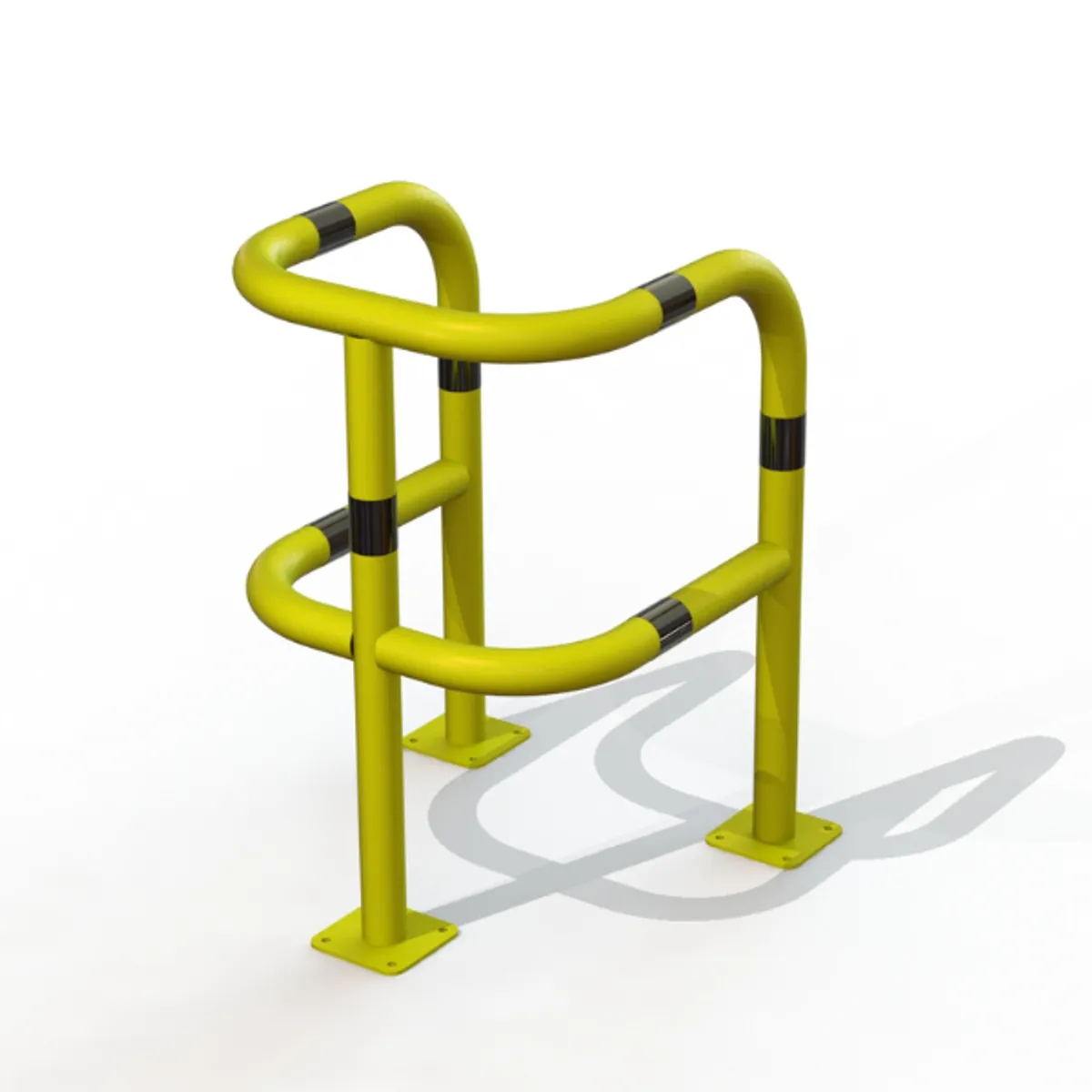 Etrier renforcé 3 pieds Ø 60 mm - galva Jaune/noir -