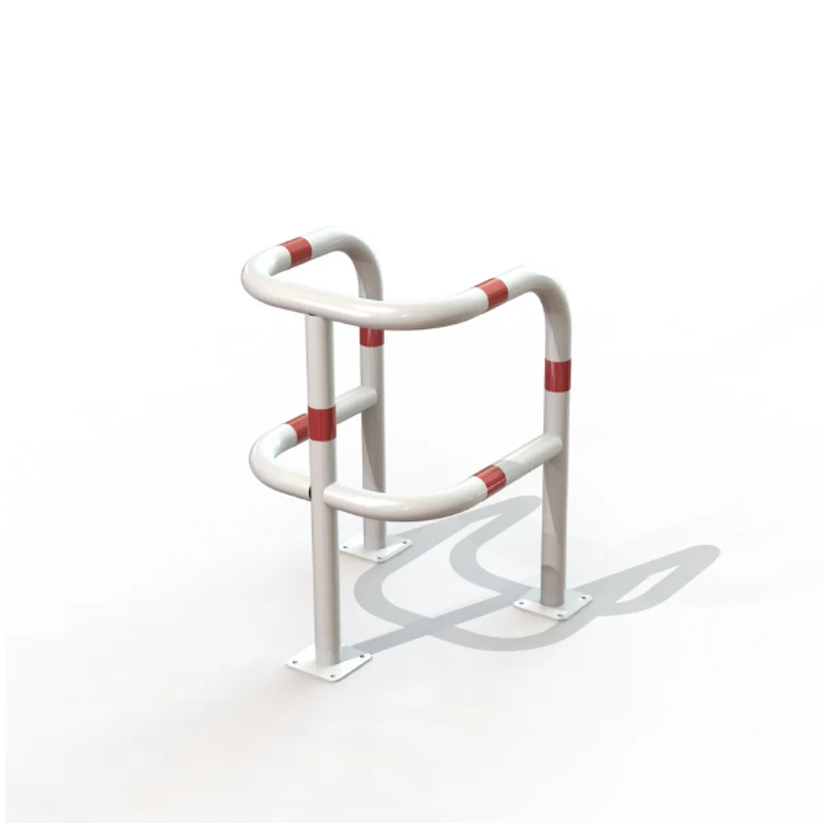 Etrier renforcé 3 pieds Ø 60 mm - galva Blanc/rouge -