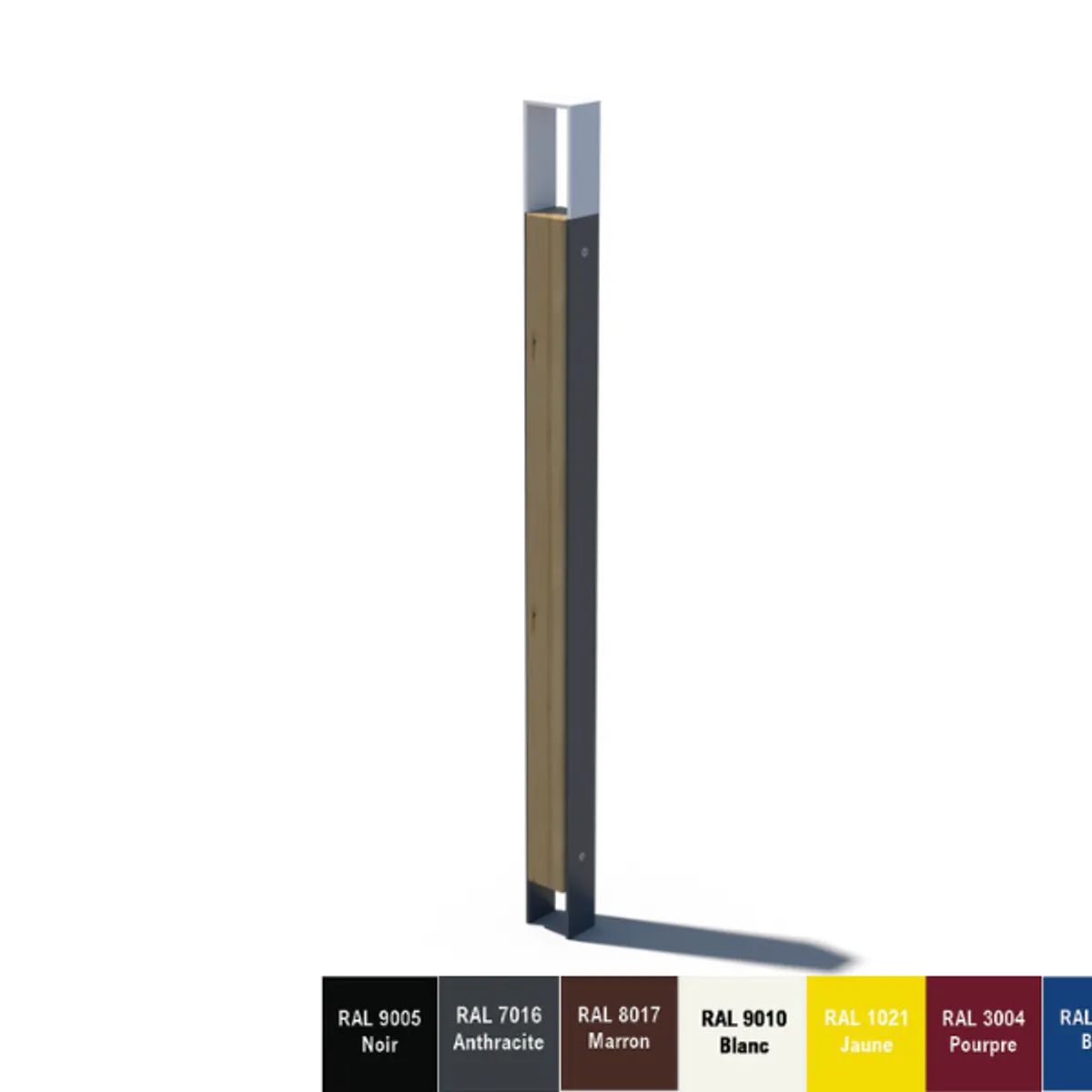 Potelet RUSTIK acier/pin du Nord - Haute-visibilité-