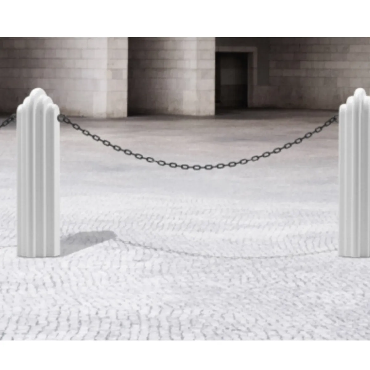 Borne béton NY- avec supports chaînes-