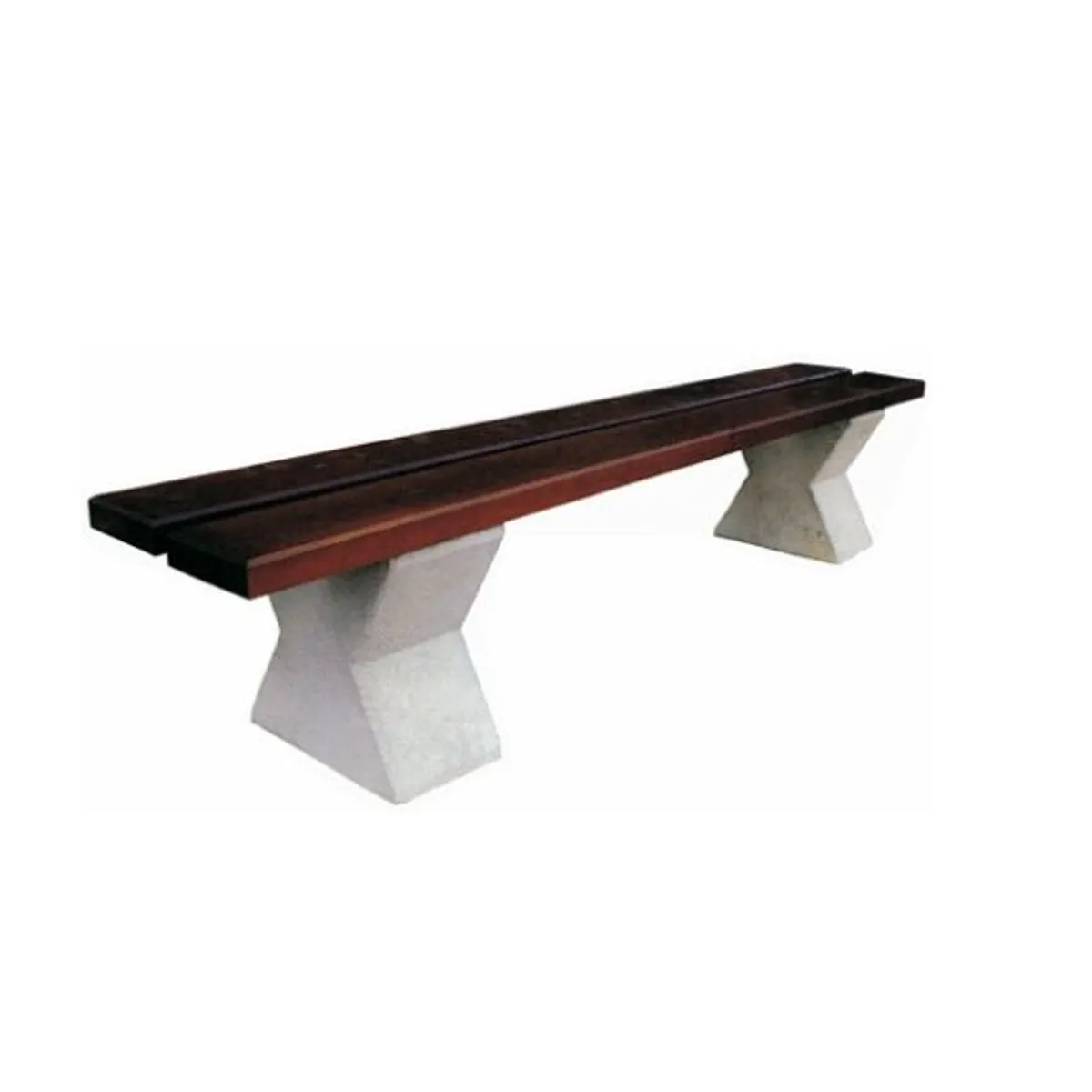 Banquette COUDRAY béton Pin lasuré acajou