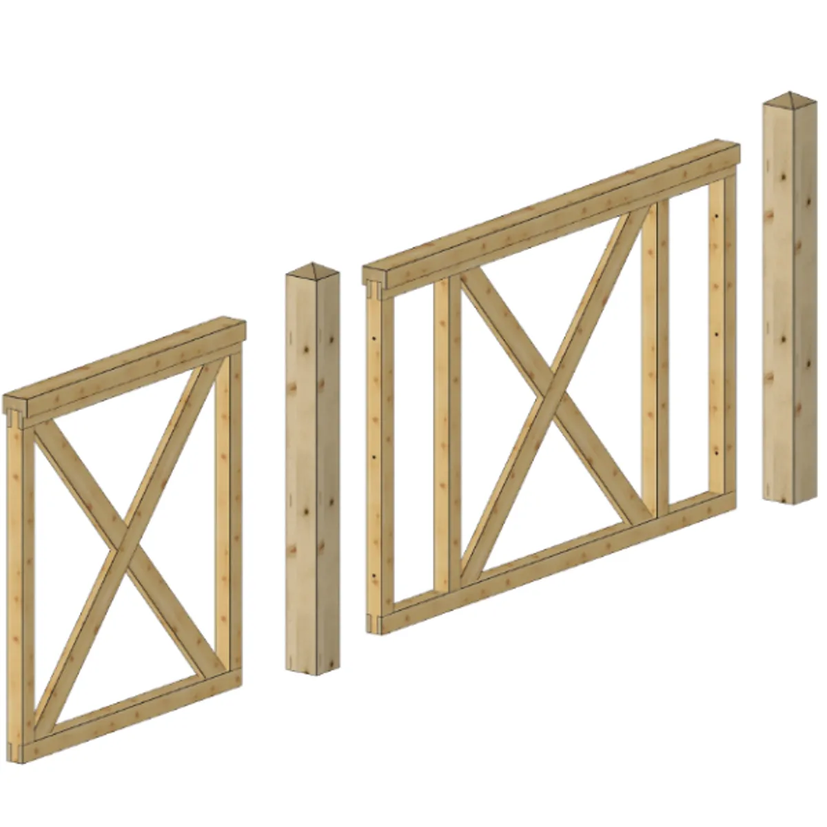 Barrière Bois- croix de Saint-André à sceller-