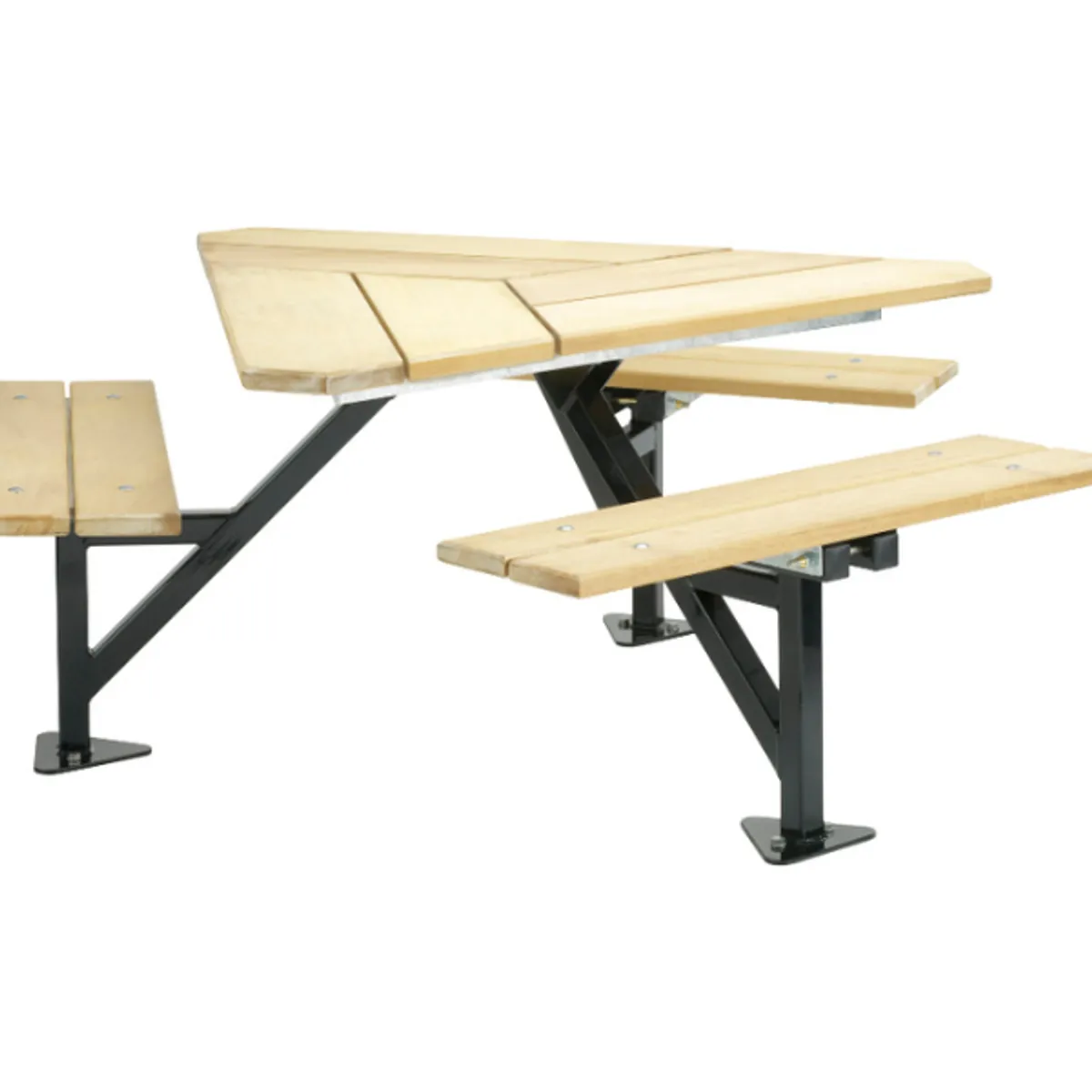 Table de pique nique Triangle Iroko - Sans dossier