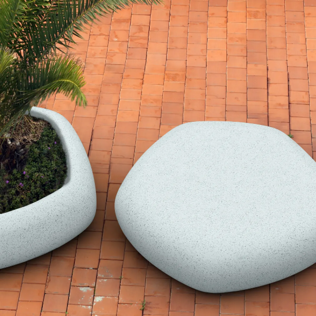 Banc béton GALET Ø 170